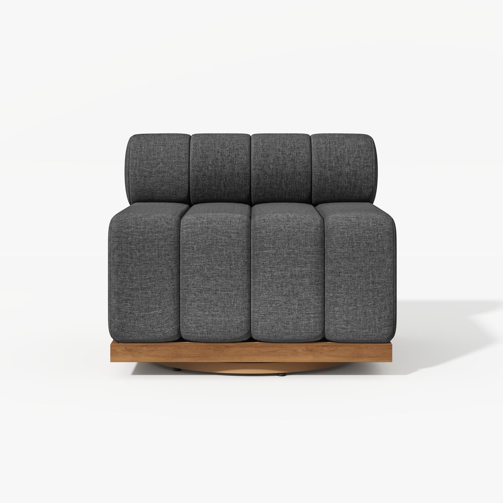 Resaro Teak Outdoor Swivel Chair Dark Gray window image