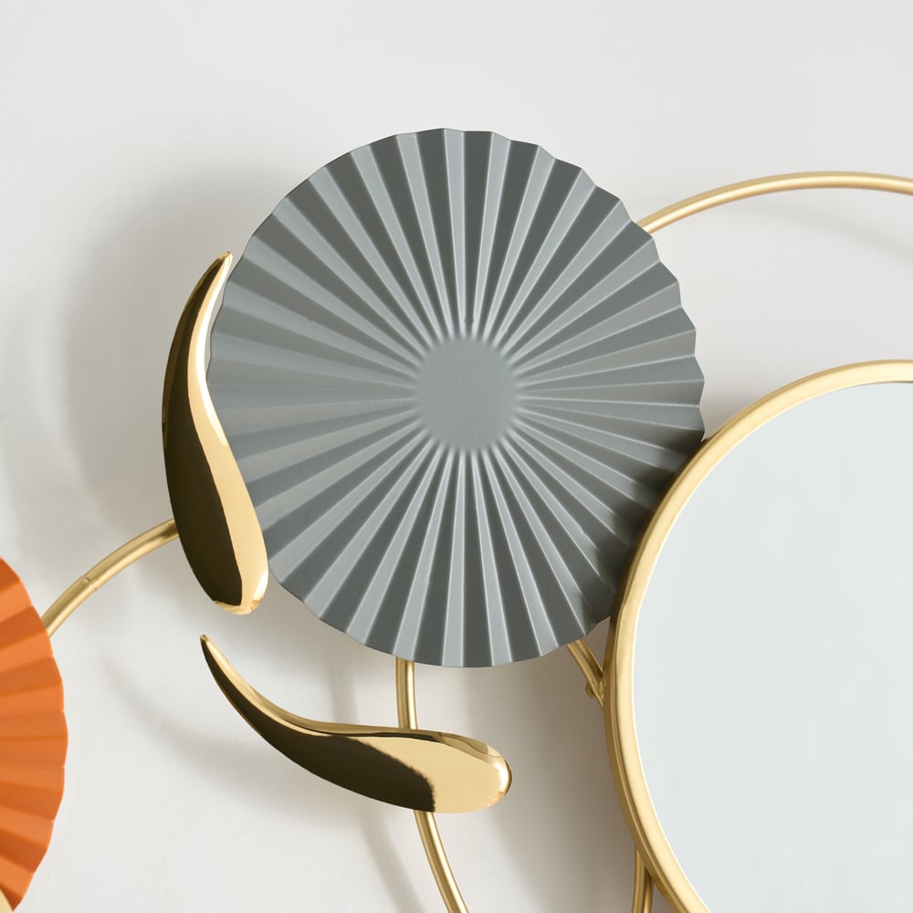 46" Modern Wall Mirror – Geometric Iron Art Decorative Mirror window image