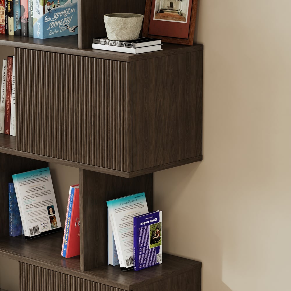 73" Sliding Door Bookshelf window image