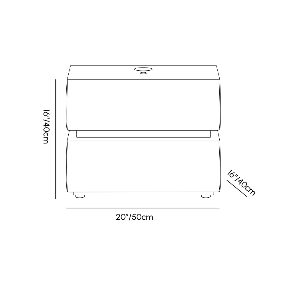 Humply Floating Leather 2-Drawer Smart LED Nightstand with Sintered Stone Top weights dimensions image