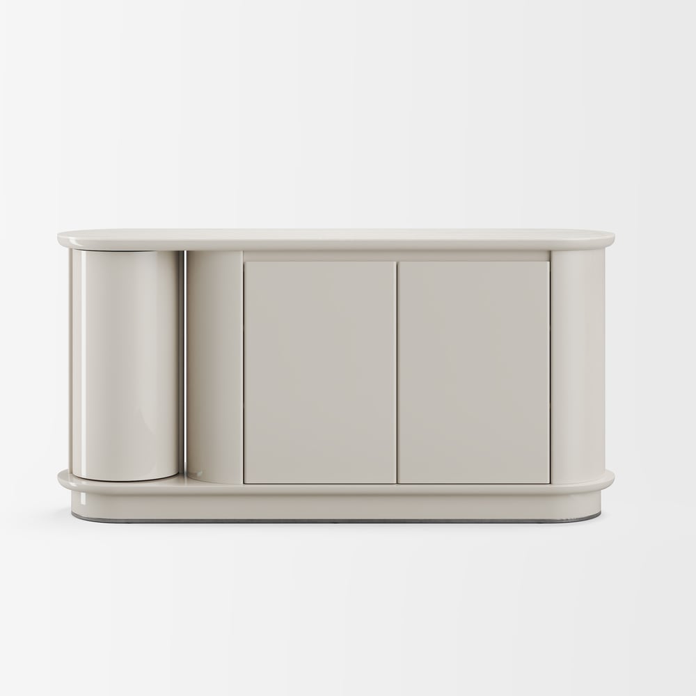 63" Faux Travertine Sintered Stone Sideboard window image