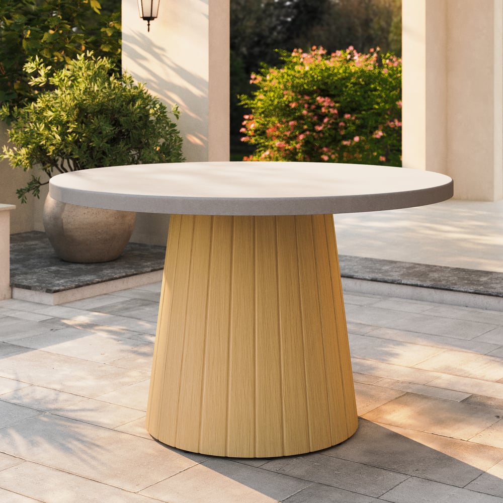 48" Concrete & Aluminum Coastal Style Outdoor Dining Table window image