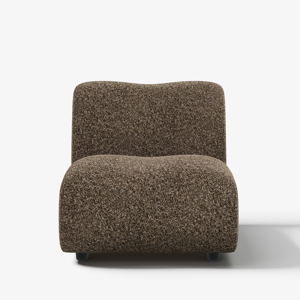 17" Performance Boucle Upholstered Curved Slipper Accent Chair window image