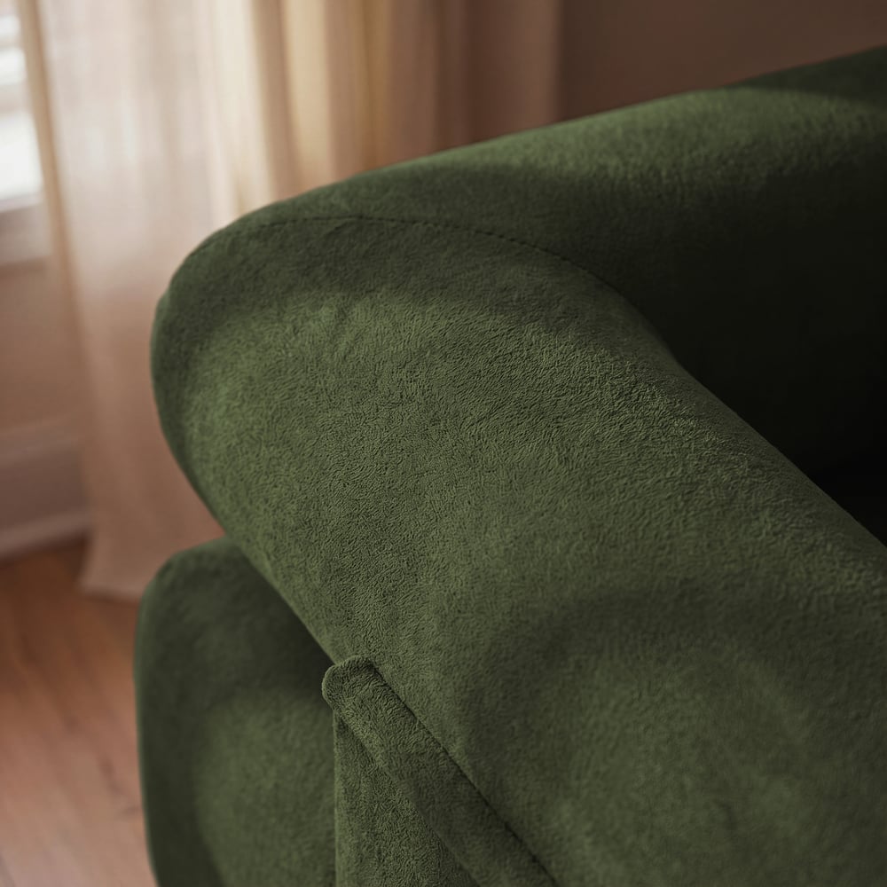 Serene Modern Green Velvet Lounge Accent Chair window image
