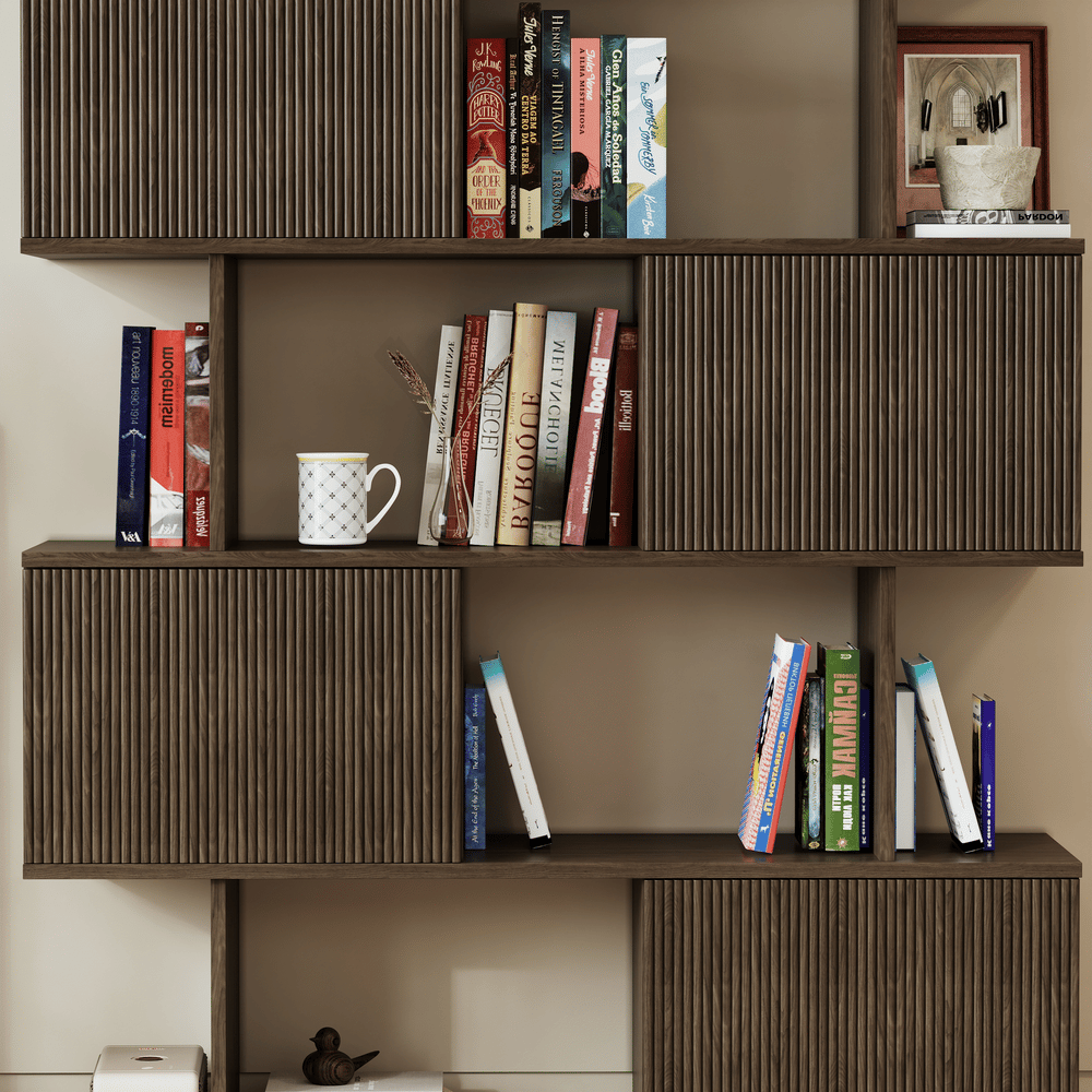 73" Sliding Door Bookshelf window image