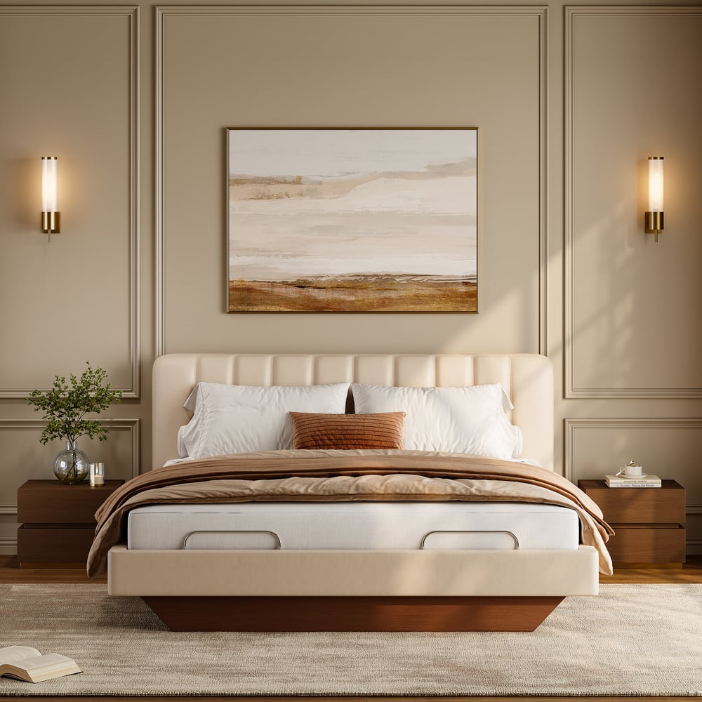 King Genuine Leather Zero Gravity Adjustable Bed Set window image