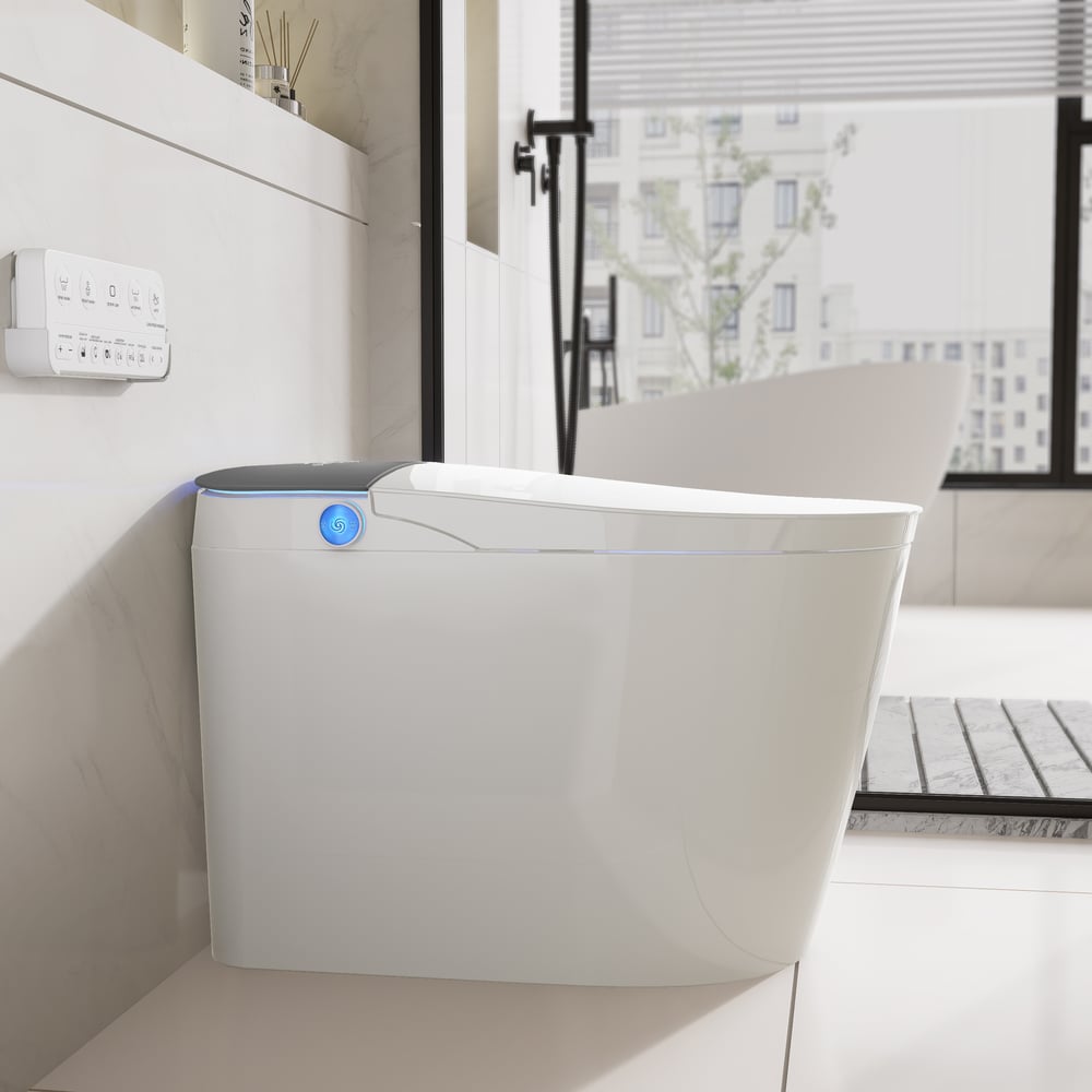 Hynova Automatic Smart Bidet Toilet with Built-in Tank and Comfort Chair Height window image