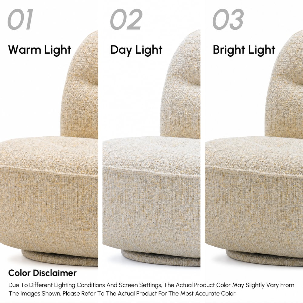 Performance Linen Swivel Slipper Accent Chair window image