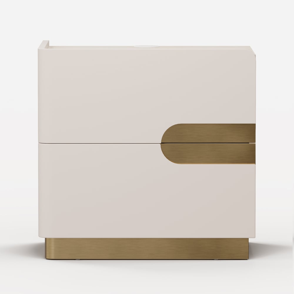 20" Smart 2-Drawer Nightstand with Sintered Stone Top & Charging Station window image