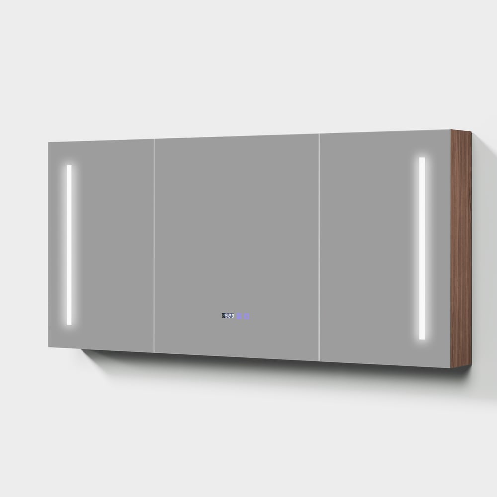59" LED Bathroom Medicine Cabinet with Anti-Fog, Dimmable Tri-Color Lighting window image