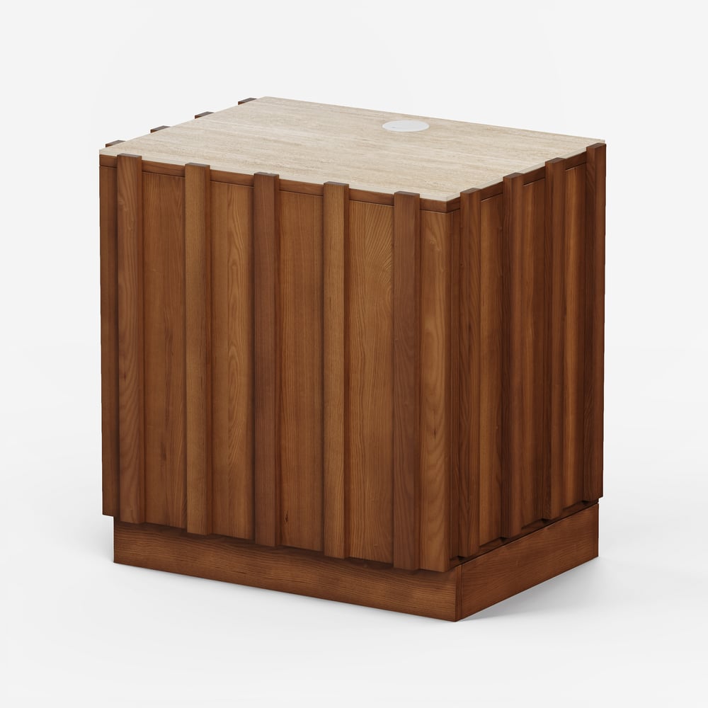 Aura Ash Wood Smart Nightstand With Charging Station & Light window image