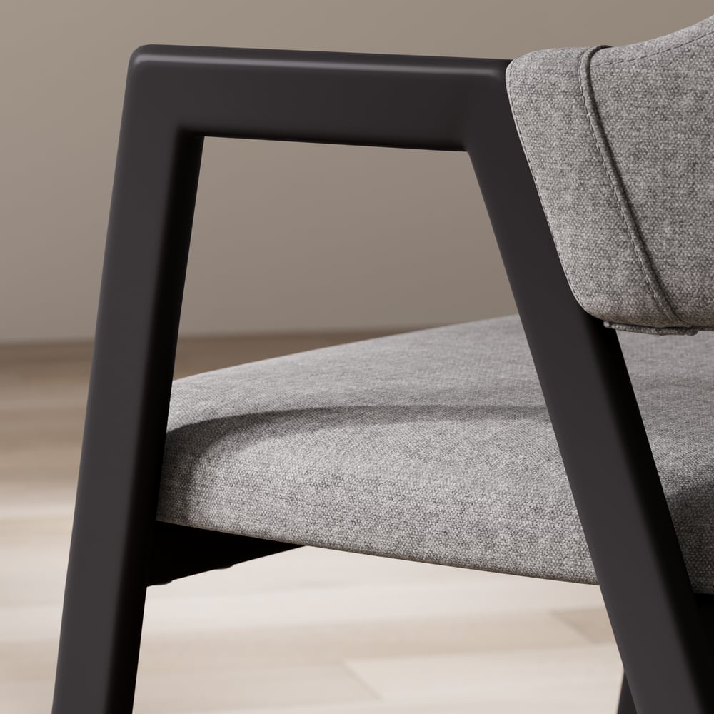 Set of 2 Modern Dining Chairs with Linen Upholstery Gray window image