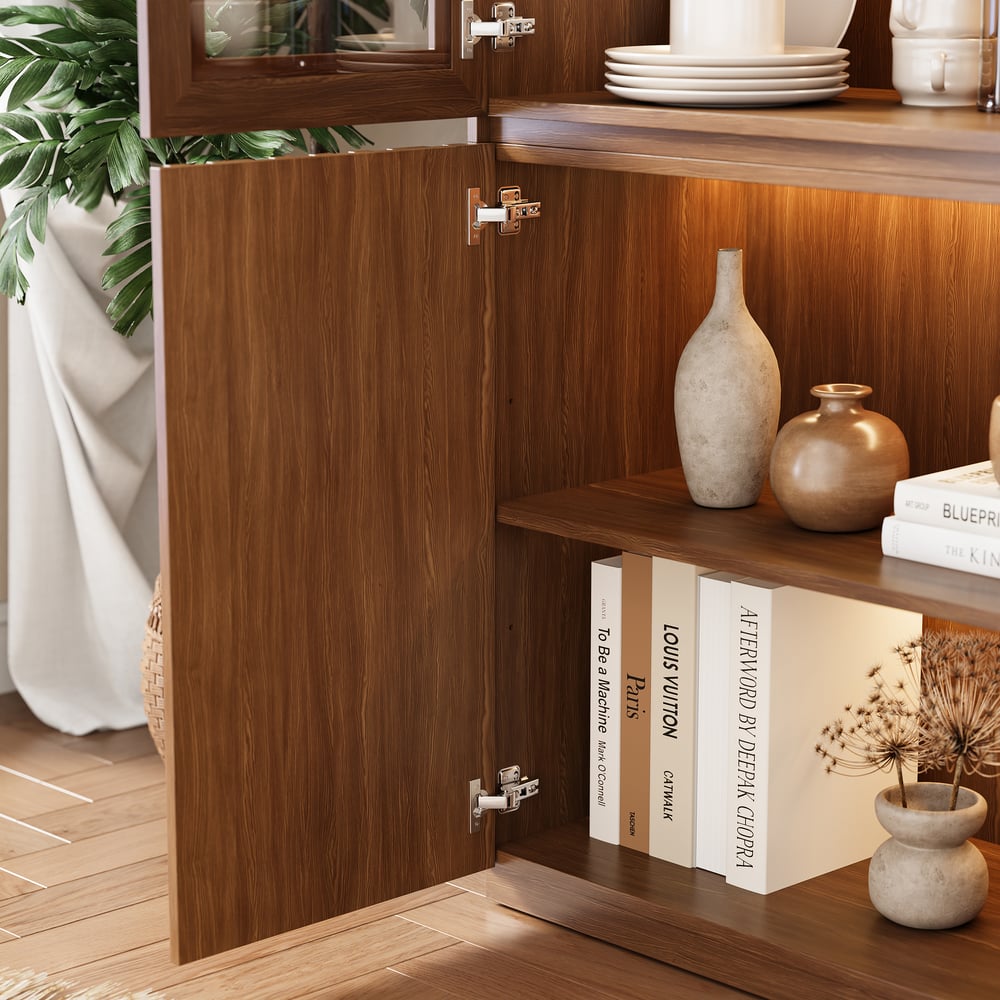 Aura Glass Tall Display Cabinet with LED Light window image
