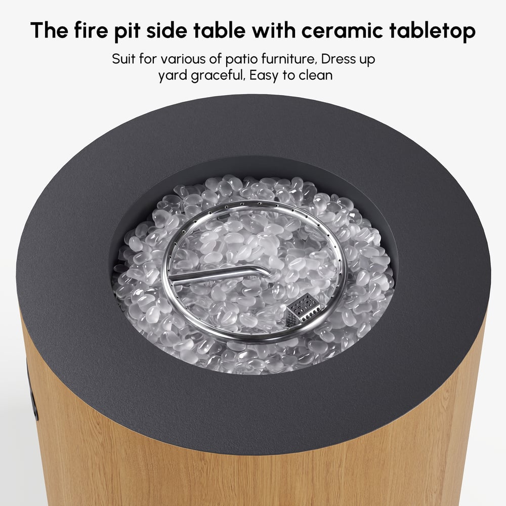 Tevara Outdoor Dark Gray Aluminum Smokeless Fire Pit Side Table window image