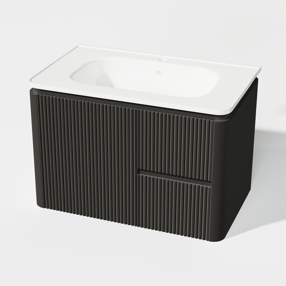 Modern 31.5" Floating Bathroom Vanity with Sink, Soft LED, Ample Storage window image