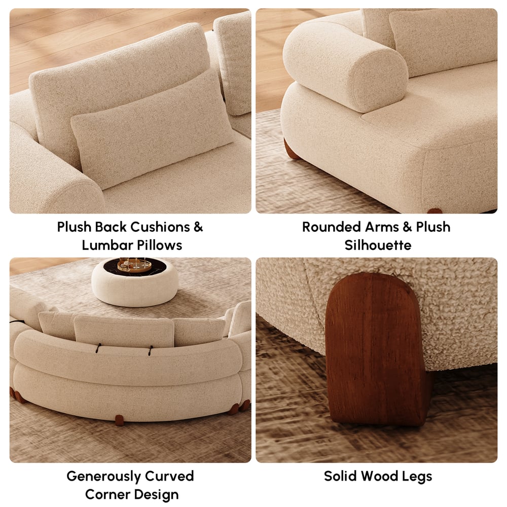L-Shaped Chenille Adjustable Backrest Sectional Sofa window image