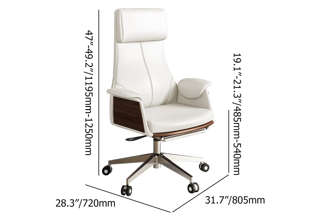Modern Natural Standing Computer Desk & Upholstered Swivel Task Chair Set (59.8") weights dimensions image