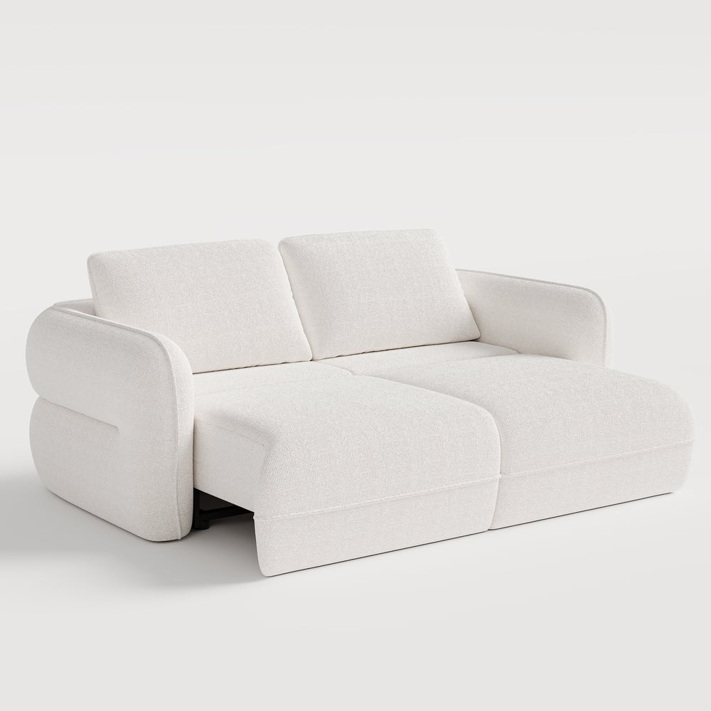 Modern 87" 2-Seater Chenille Power Convertible Sleeper Sofa with Remote Control window image