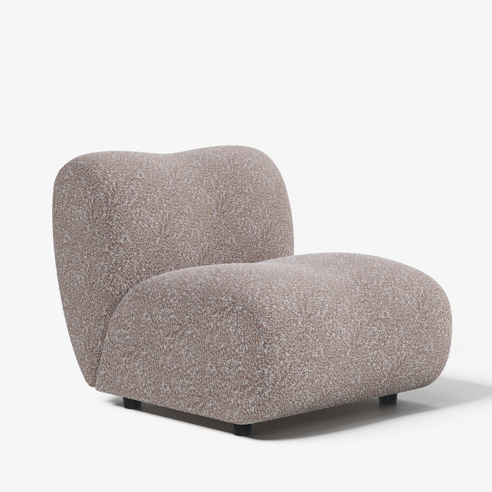 17" Performance Boucle Upholstered Curved Slipper Accent Chair window image