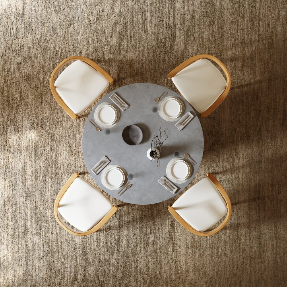 47"-63" Gray Extendable Dining Table Set with 4 Chairs weights dimensions image