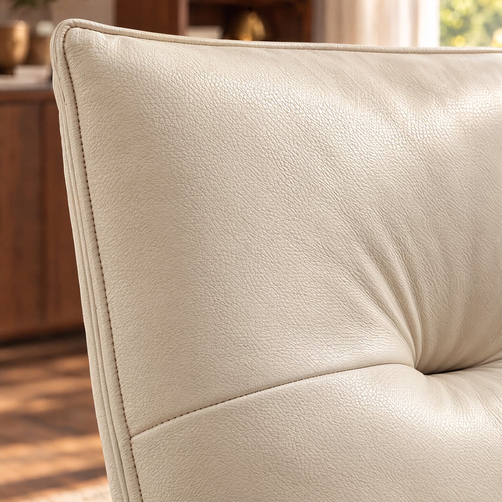 Genuine Leather 360° Swivel Accent Chair window image