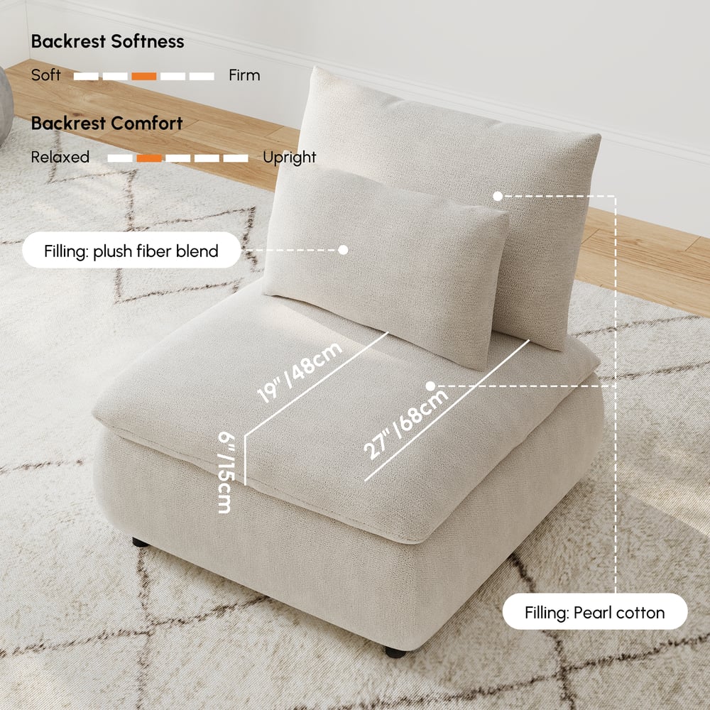 36" Chenille Slipper Accent Chair with Hidden Storage & Removable Backrest window image