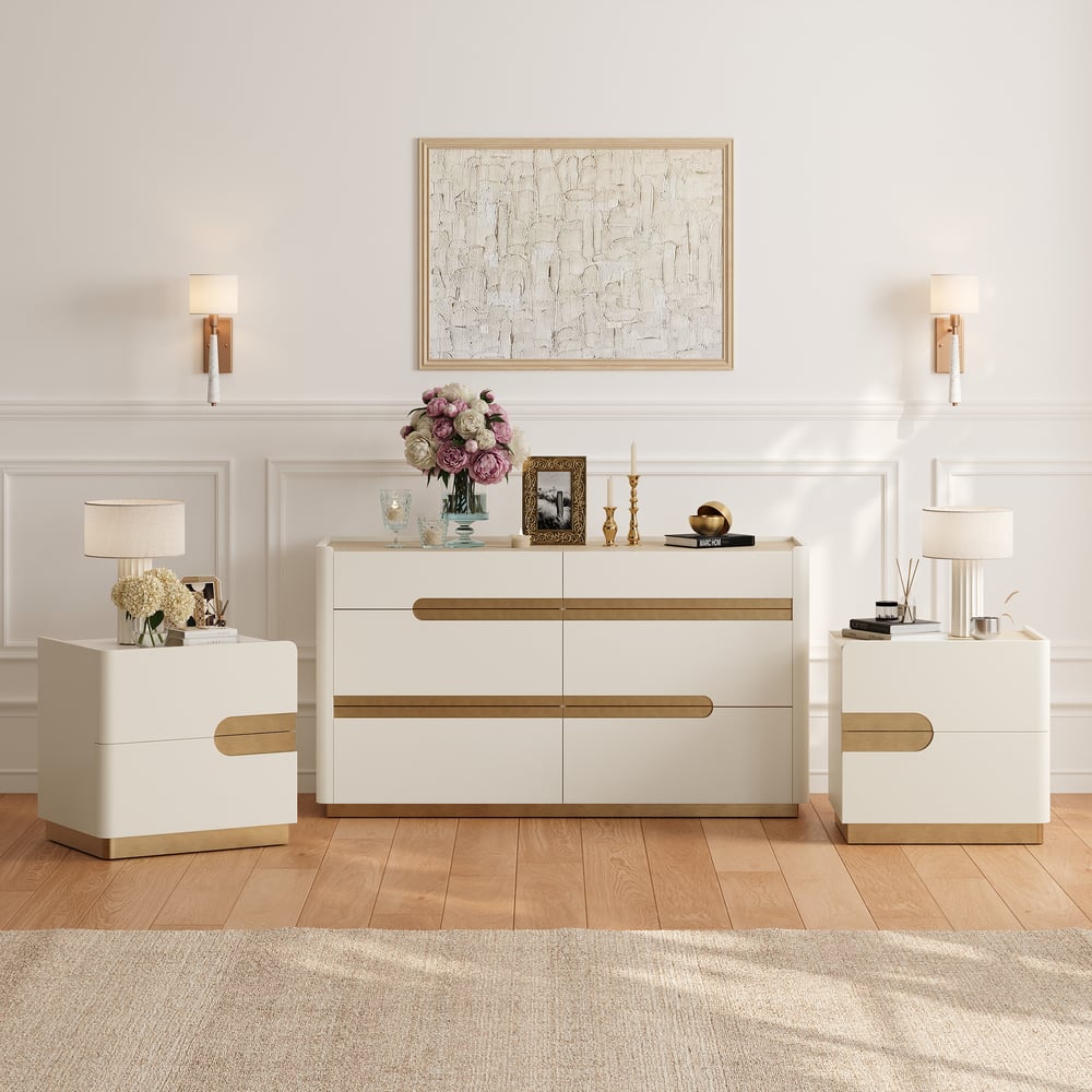 Horva 47" Faux Travertine Sintered Stone 6-Drawer Dresser window image