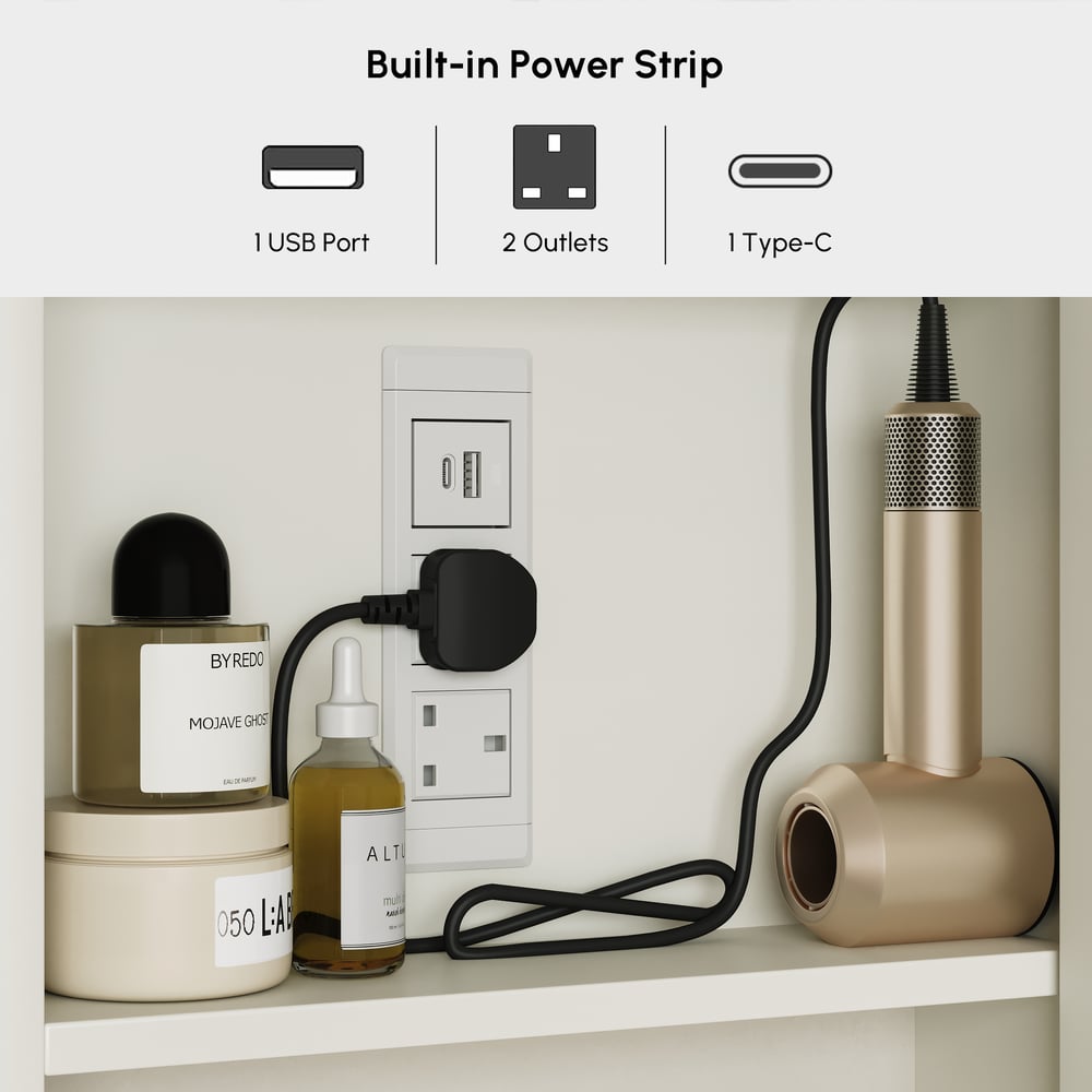 120cm Modern Wall-mounted LED Bathroom Medicine Cabinet Vanity Mirror with Storage window image