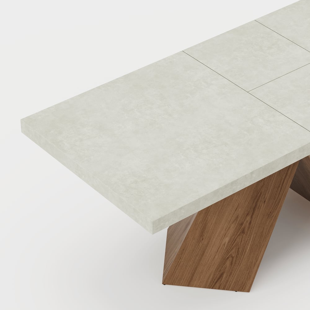 Dining Set 63"-79" Extendable Wood Dining Table with 4 Chairs window image