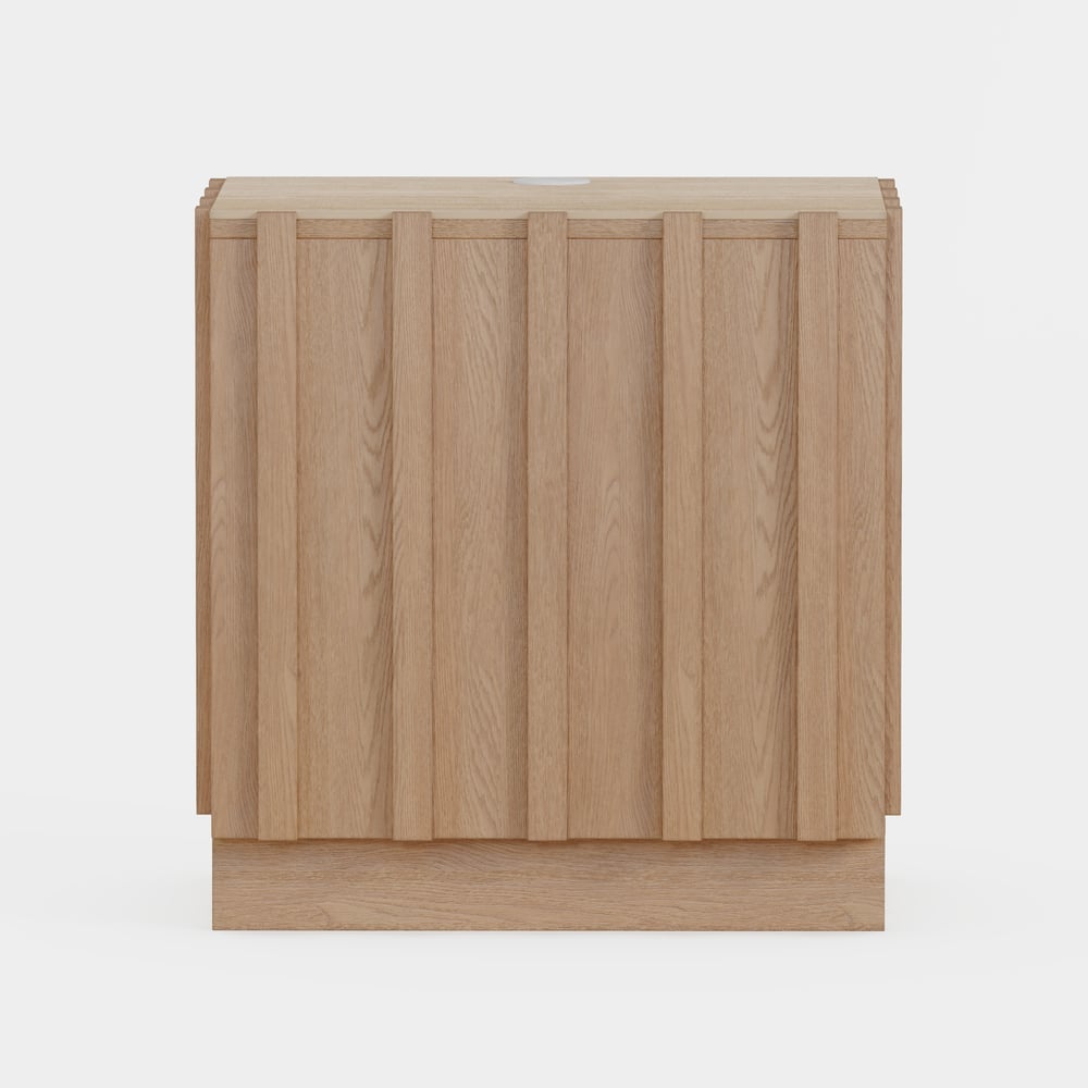 Aura Ash Wood Led Nightstand with Charging Station,Set of 2 window image
