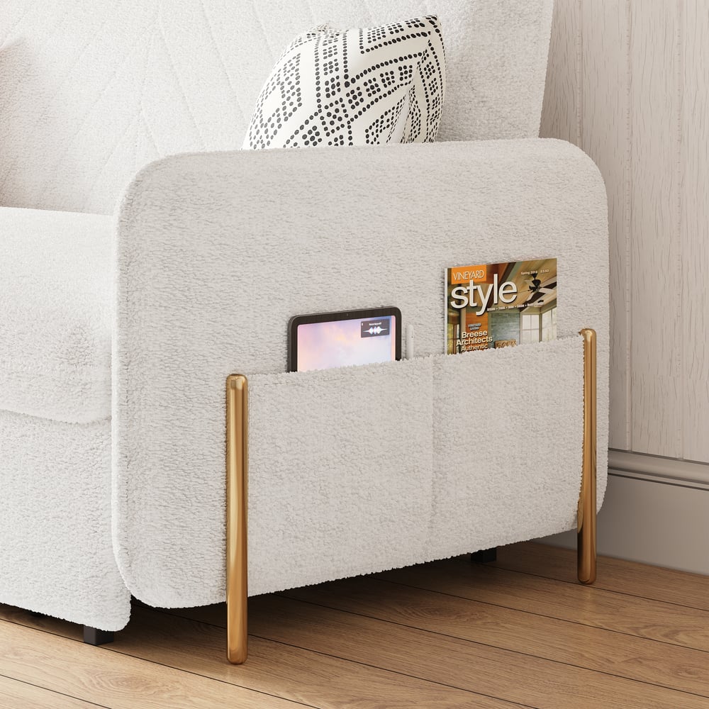 1524mm Queen 3-Seater Boucle Convertible Sleeper Sofa window image