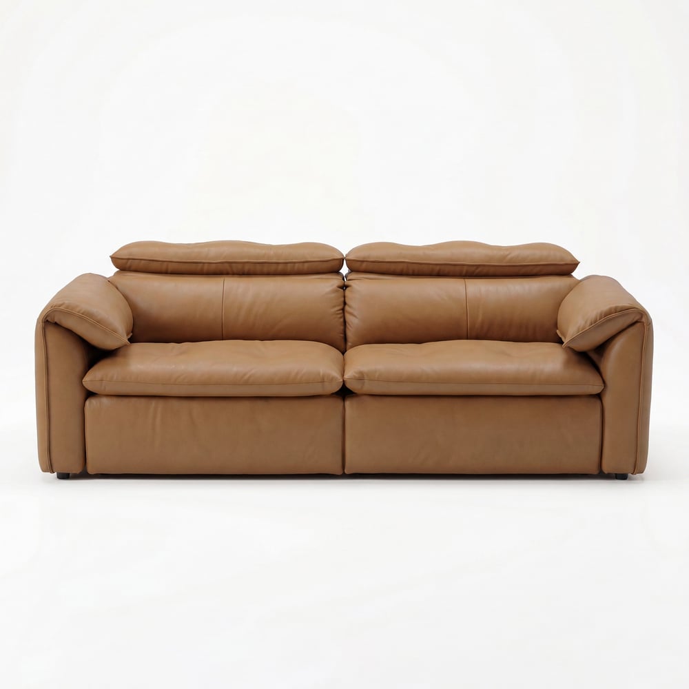 87" 2-Seater Genuine Leather Power Convertible Sleeper Sofa window image