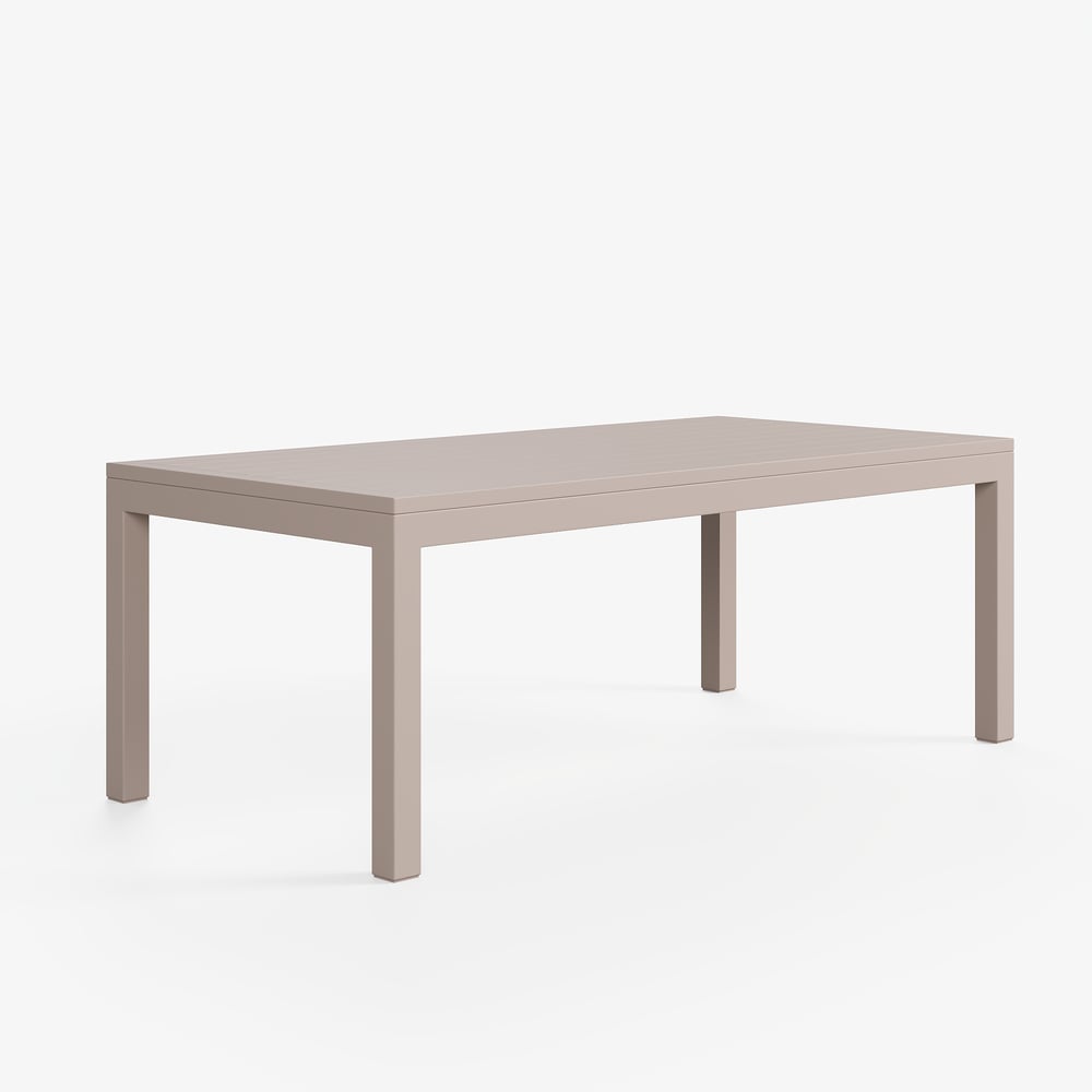 Wevara 78" Sand-Finished Aluminum Slatted Outdoor Dining Table in Sand window image