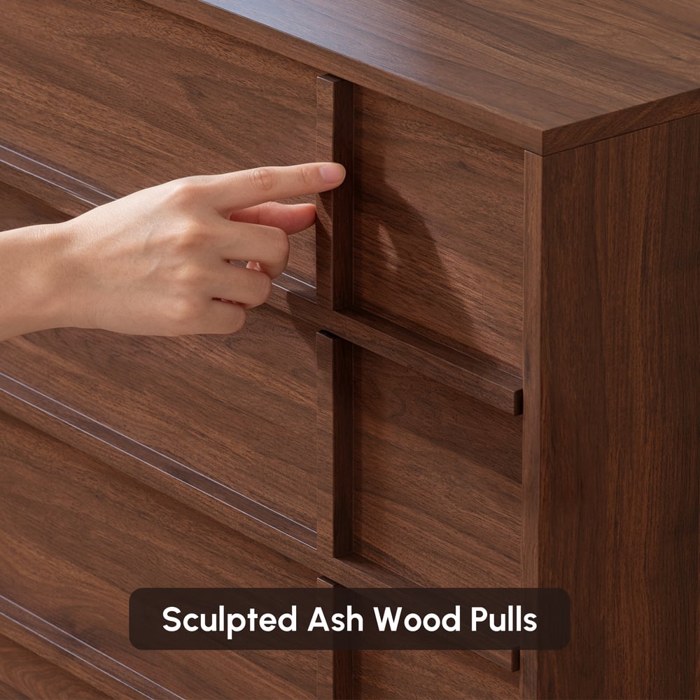 Panvyr Wooden Extendable L-Shaped Makeup Vanity Dresser with Vanity Mirror (49"–94") window image