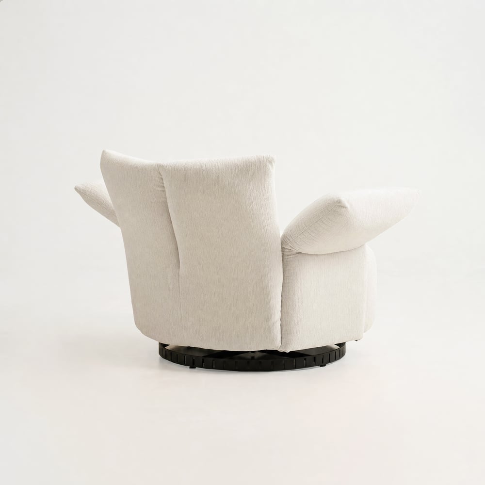 Performance Chenille Swivel Accent Chair with Adjustable Armrest window image