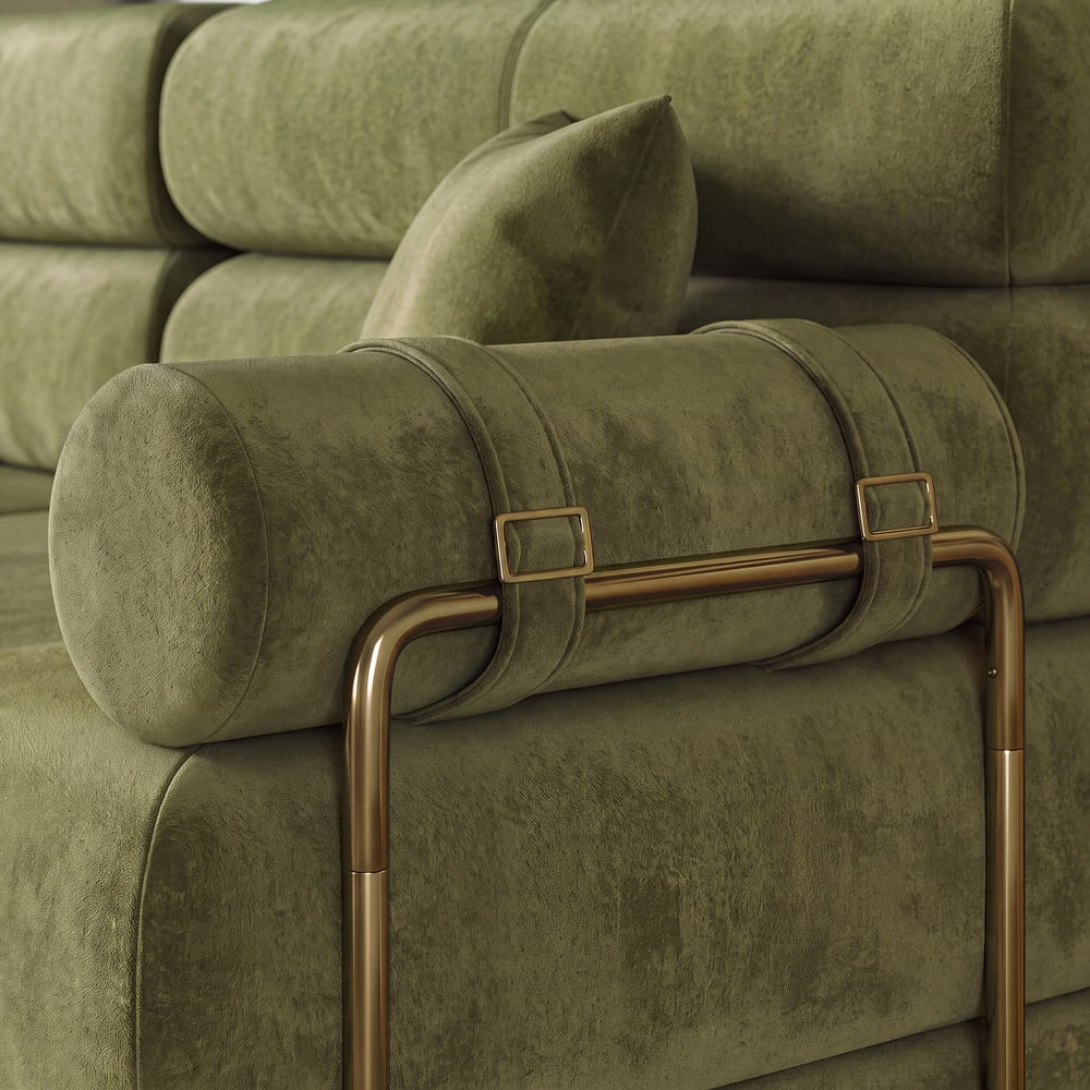 Canapé-lit convertible Humply 170 cm 2 places en velours chenille 4 en 1 image de fenêtre