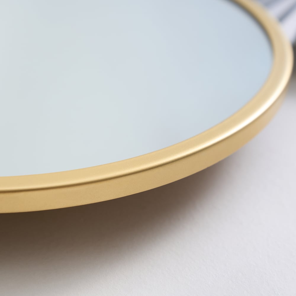 46" Modern Wall Mirror – Geometric Iron Art Decorative Mirror window image