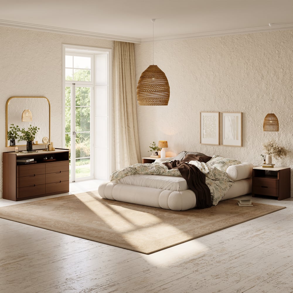 Arvona 47" 6-Drawer Walnut Chest of Drawers with Sintered Stone Top window image