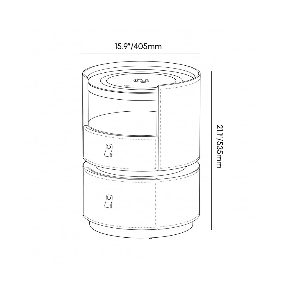 Modern Saddle Leather Smart  LED Nightstand weights dimensions image