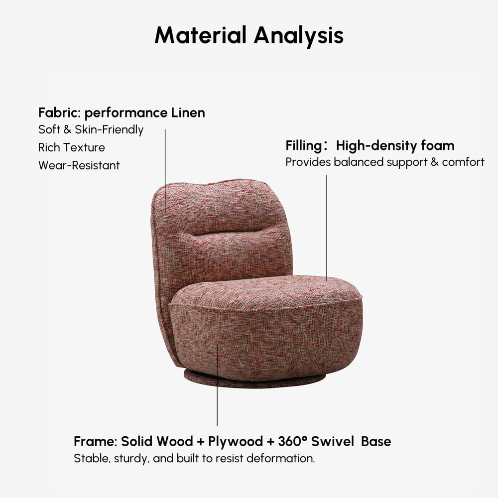 Performance Linen Swivel Slipper Accent Chair window image