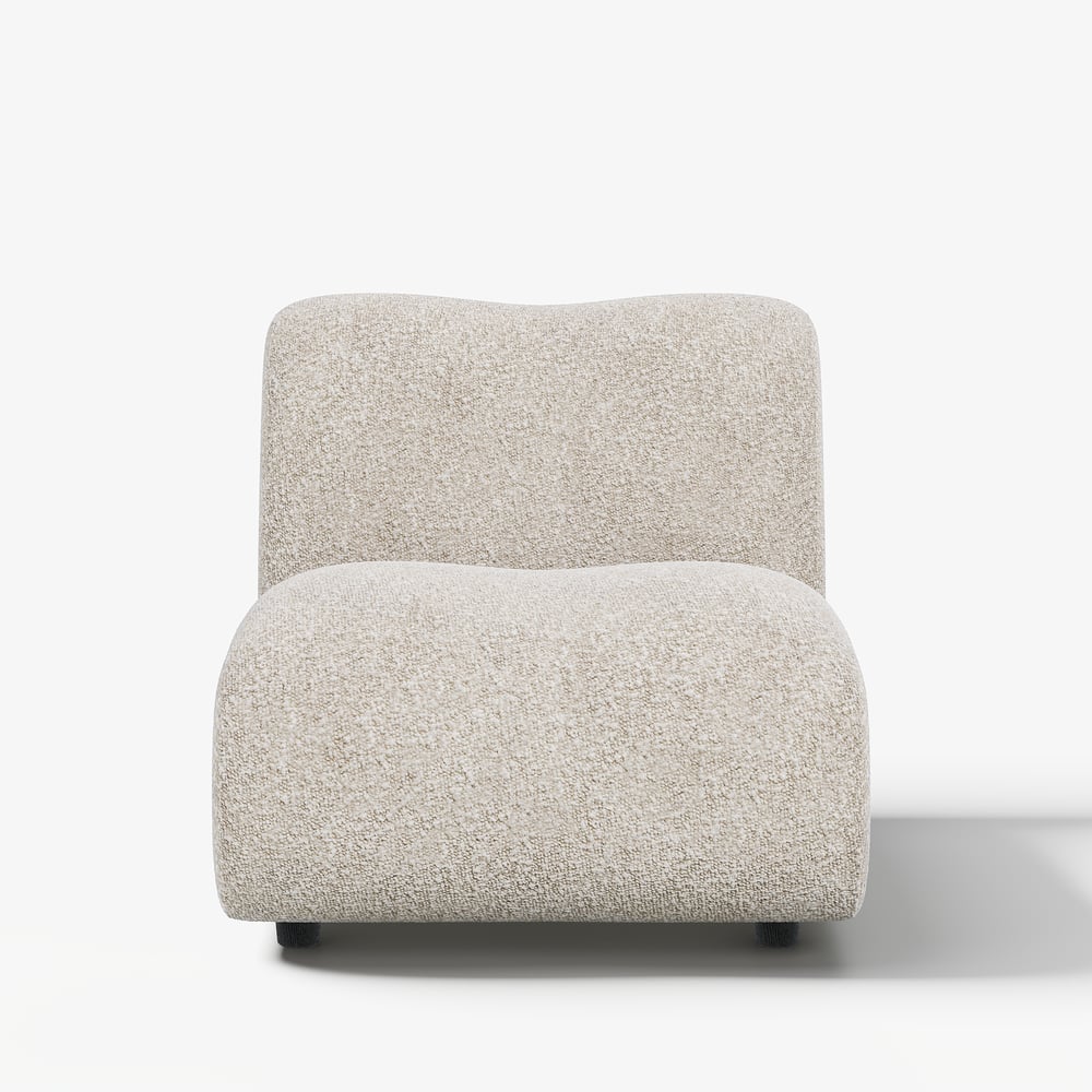 17" Performance Boucle Upholstered Curved Slipper Accent Chair window image