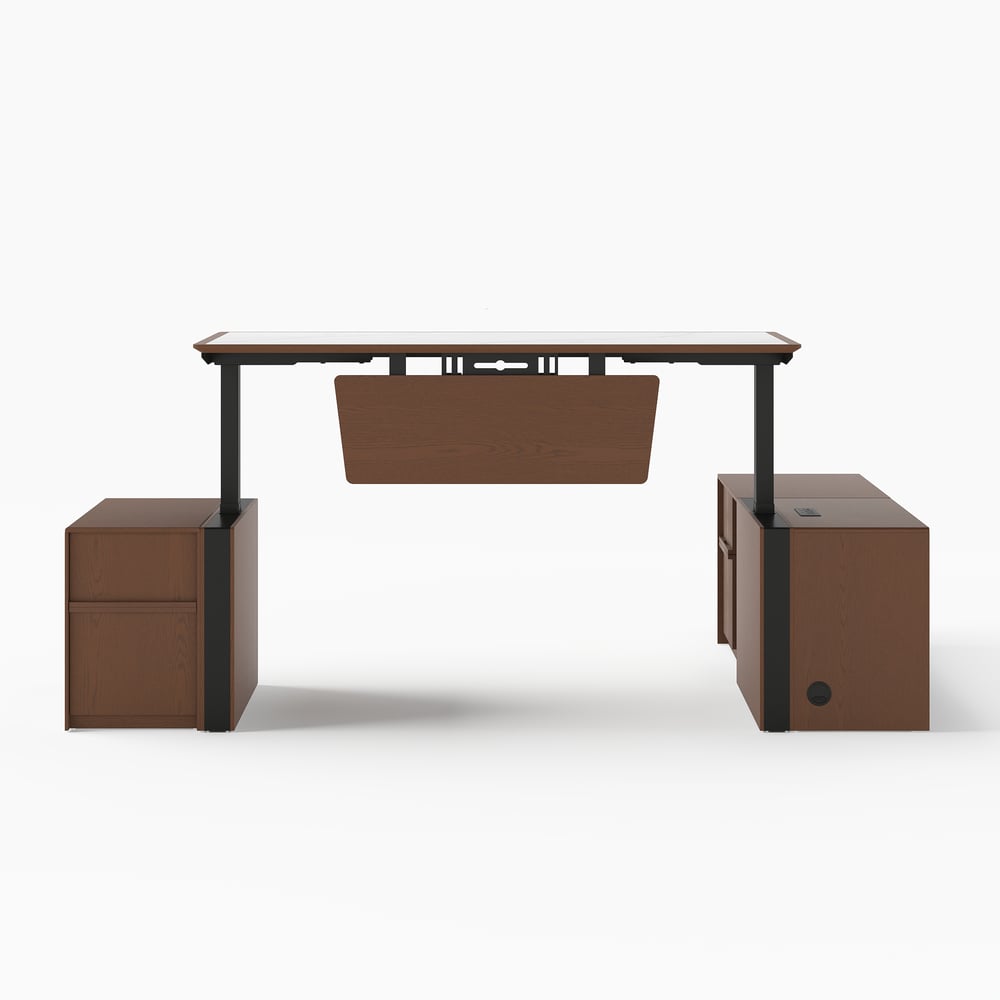 Modern 71" Modular Executive Standing Desk with Storage, Power Access & Memory Control window image