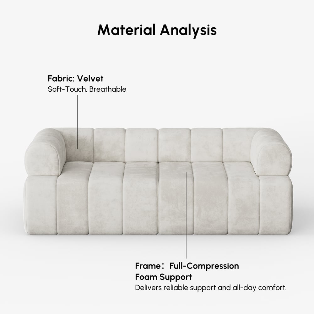 Nimbus 79" 2-Seater Velvet Sectional Sofa window image