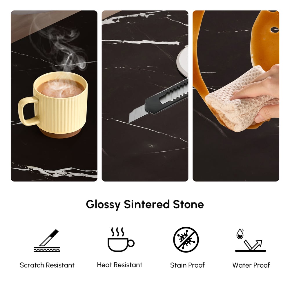 Humply Leather 3-Drawer Smart LED Nightstand window image