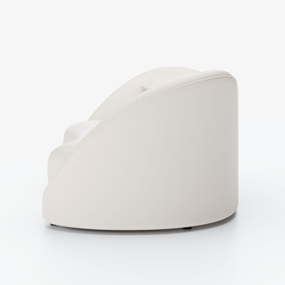 84" Performance Leather Curved Upholstered Sofa with Pillows window image