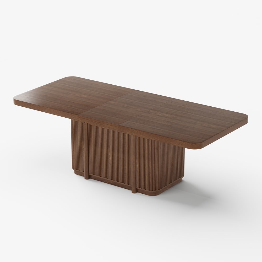 Lineva  71"–91" Extendable Wood 6–8 Seater Dining Table window image