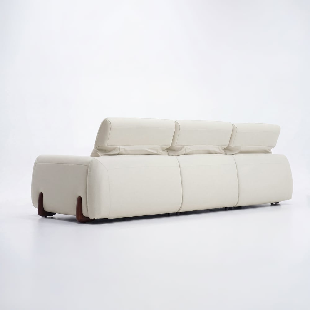 Curva 302cm Genuine Leather Power Reclining Sofa with Adjustable Headrests window image