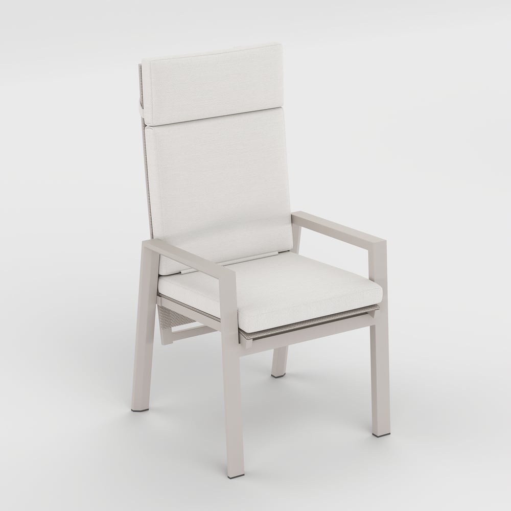 Outdoor Aluminium Reclining Dining Chairs in Sand, Set of 2 window image