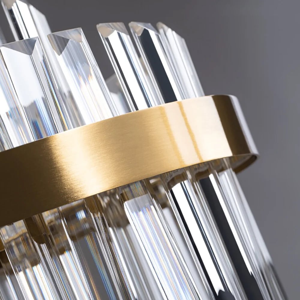 Ensemble de lustre moderne en cristal LED et éclairage pour îlot de cuisine Fixedo image de fenêtre