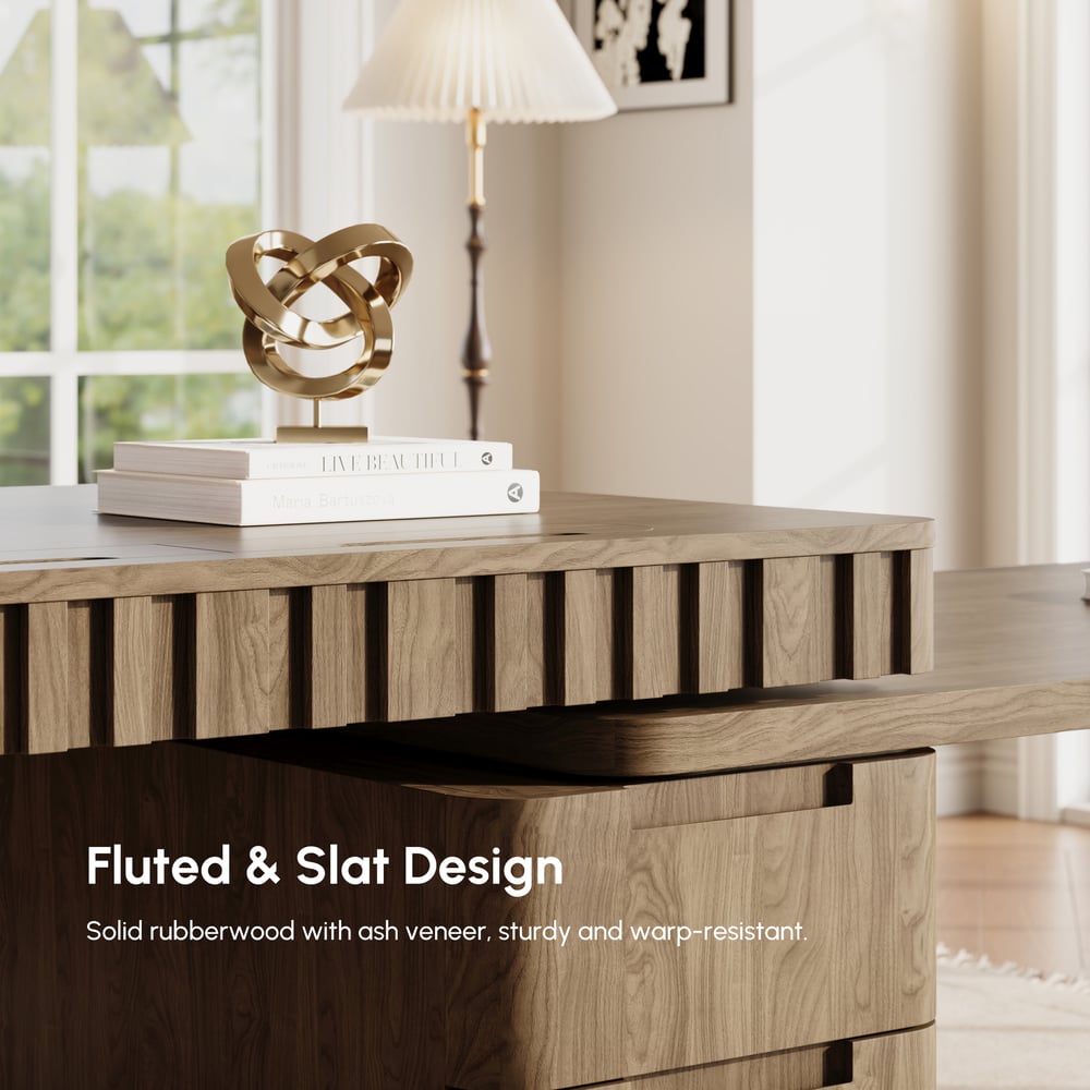 Aura 63" Smoked Brown 360-Degree Rotating Desk Electric Adjustable Standing Desk window image